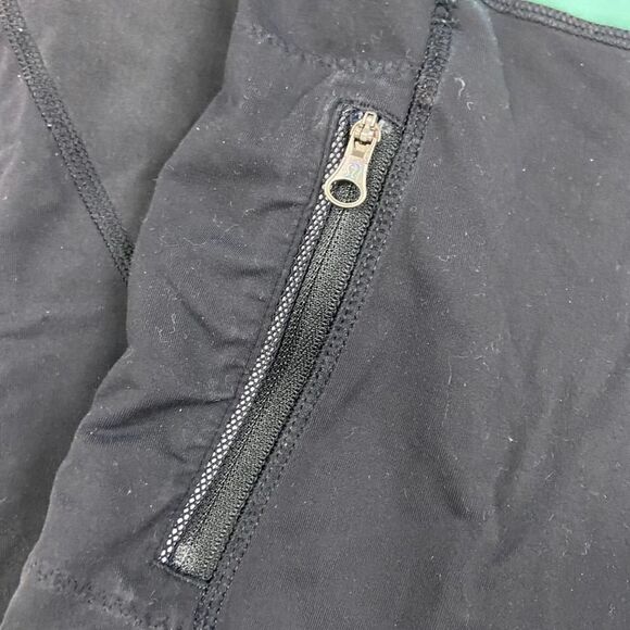 Lululemon Inspire Mesh Black midrise cropped Legging Floral band waist womens 8 - Picture 2 of 8